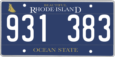 RI license plate 931383