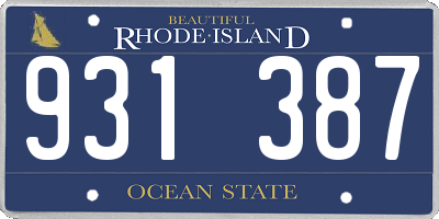 RI license plate 931387