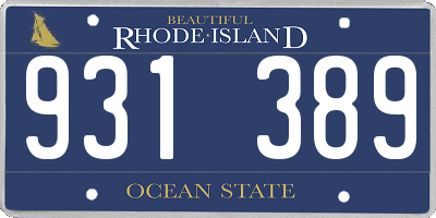 RI license plate 931389