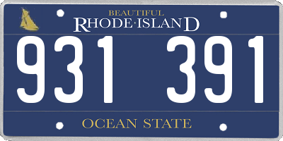 RI license plate 931391