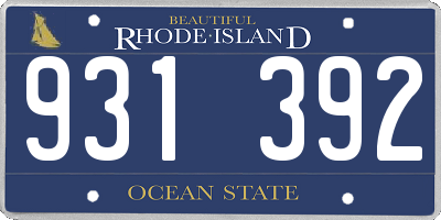 RI license plate 931392