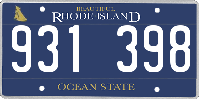 RI license plate 931398