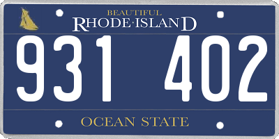 RI license plate 931402