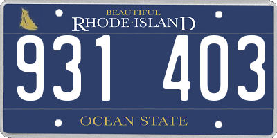 RI license plate 931403