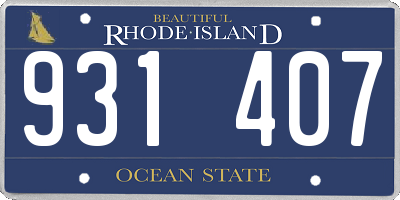RI license plate 931407
