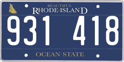 RI license plate 931418