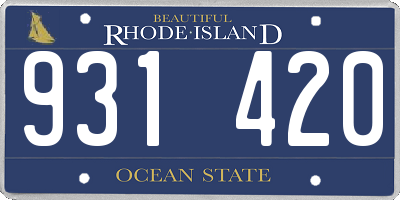 RI license plate 931420