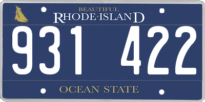 RI license plate 931422