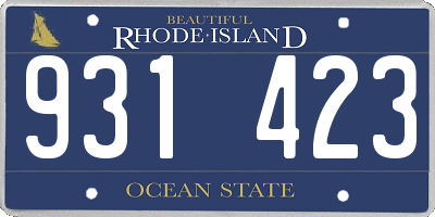RI license plate 931423