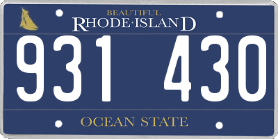 RI license plate 931430