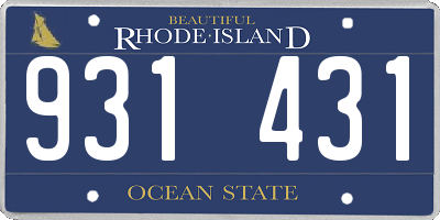 RI license plate 931431