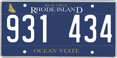 RI license plate 931434