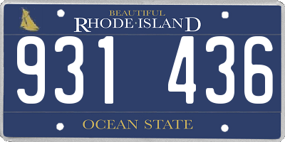 RI license plate 931436