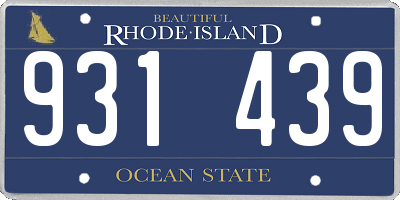 RI license plate 931439