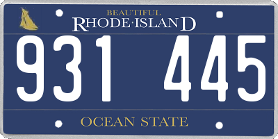 RI license plate 931445