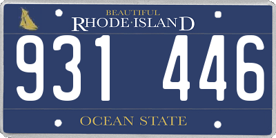 RI license plate 931446