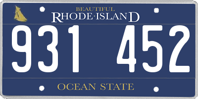 RI license plate 931452