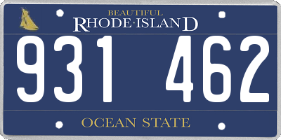 RI license plate 931462