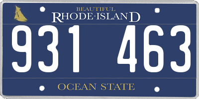 RI license plate 931463