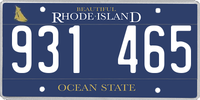 RI license plate 931465