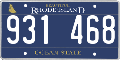 RI license plate 931468
