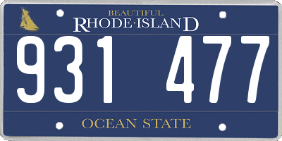 RI license plate 931477