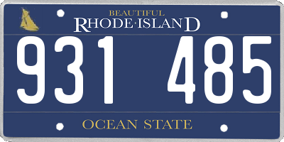 RI license plate 931485
