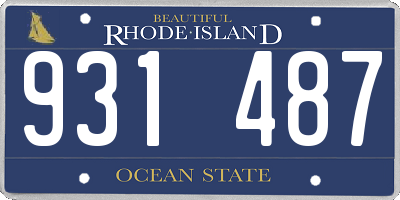 RI license plate 931487