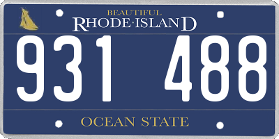 RI license plate 931488