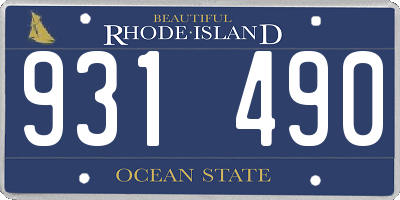 RI license plate 931490