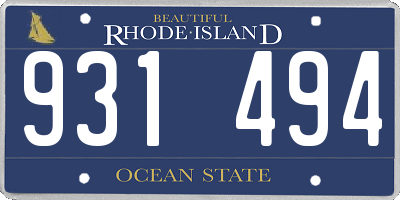 RI license plate 931494