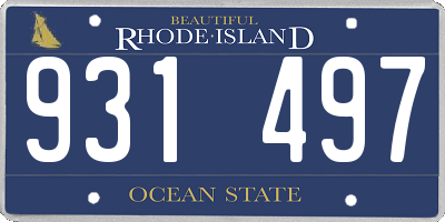 RI license plate 931497
