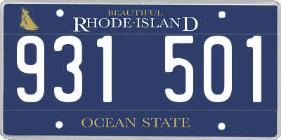 RI license plate 931501