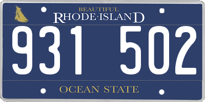 RI license plate 931502