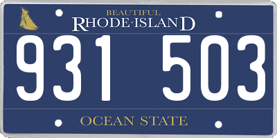 RI license plate 931503