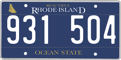 RI license plate 931504