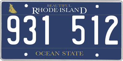 RI license plate 931512