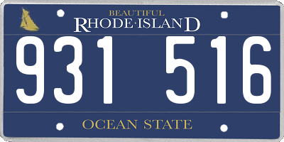 RI license plate 931516