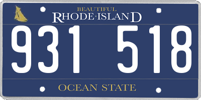 RI license plate 931518