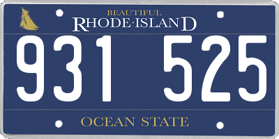 RI license plate 931525