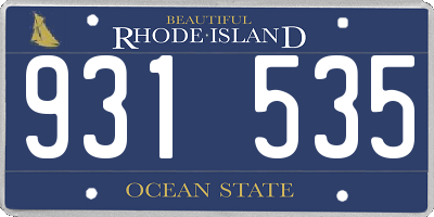 RI license plate 931535