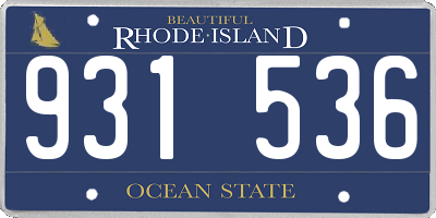 RI license plate 931536