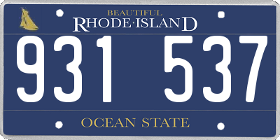 RI license plate 931537