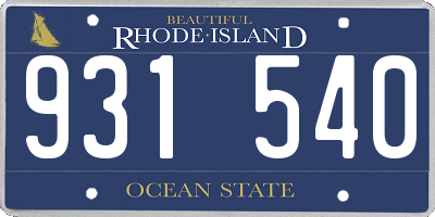 RI license plate 931540