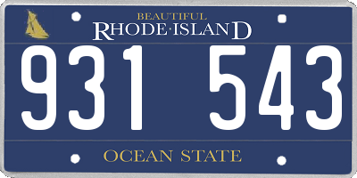 RI license plate 931543