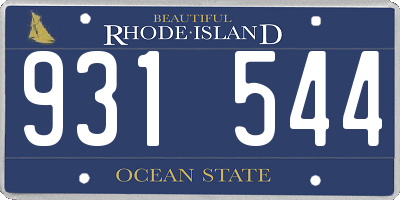 RI license plate 931544