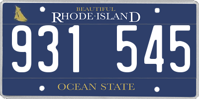 RI license plate 931545