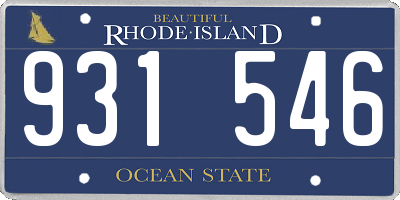 RI license plate 931546