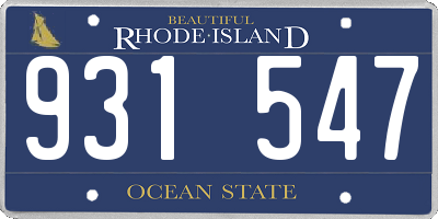 RI license plate 931547