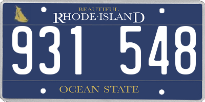 RI license plate 931548